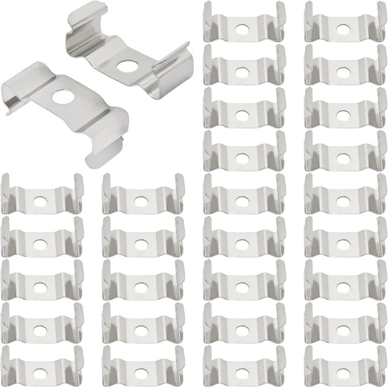 VIRELLO 30Pcs T5 LED Light Clips Bracket Hanger, Nickel-Plated Manganese Steel Mounting Holder for Integrated Tube Light Fixture - Image 1